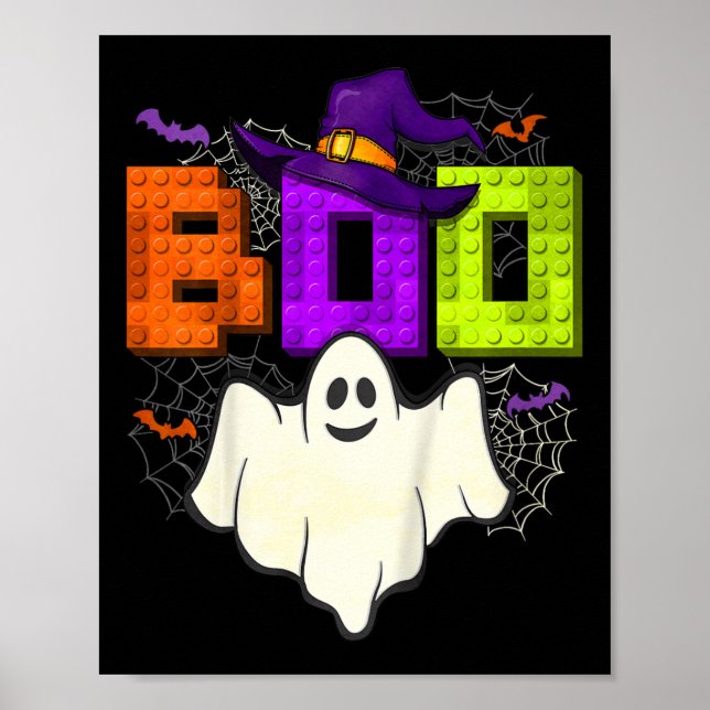 Byggnad Bricks Boo Halloween Ghost Witch Group Bo Poster (Framsidan)