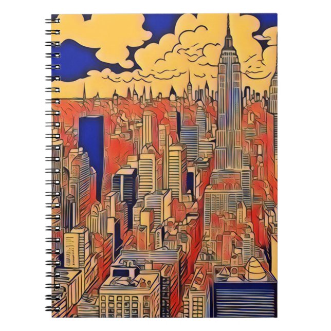 Byggnad City illustration Spiral Photo Notebook Anteckningsbok (Framsidan)