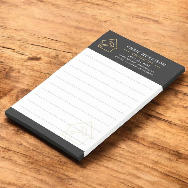 Byggnad Construction Black Guld Post-it Block (Skapare uppladdad)