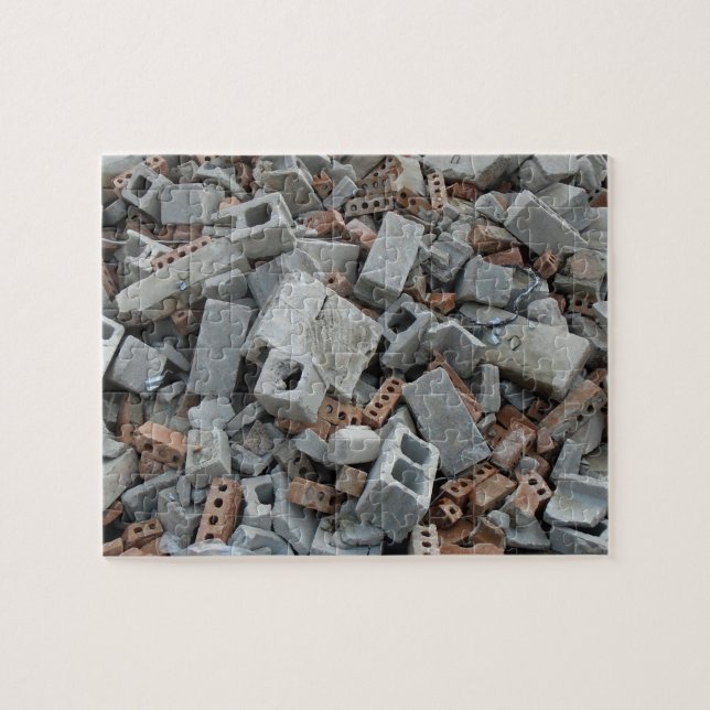 Byggnad Demolition Rubble Puzzle Pussel (Horisontell)