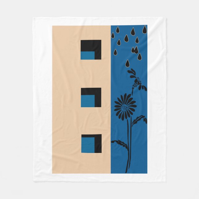 Byggnad Flower Fleecefilt (Framsidan)