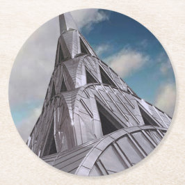 Byggnad för NYC Chrysler Underlägg Papper Rund