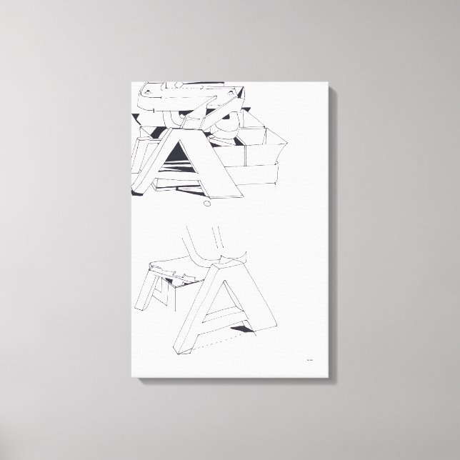 Byggnad Games AA Monogram Teckning 11 Canvas (Framsida)