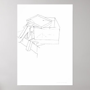 Byggnad Games Brev i rutan Teckning 9 P Poster