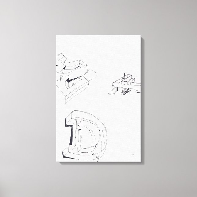 Byggnad Games CLD Monogram Teckning 15 Canvas (Framsida)