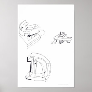 Byggnad Games CLD Monogram Teckning 15 Poster