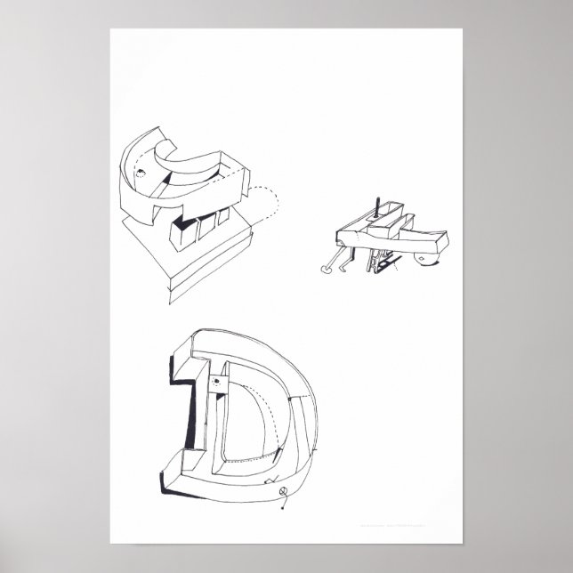 Byggnad Games CLD Monogram Teckning 15 Poster (Framsidan)