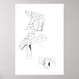 Byggnad Games K Monogram Teckning 19 C Poster