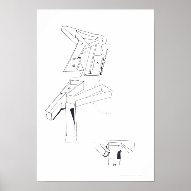 Byggnad Games K Monogram Teckning 19 C Poster (Framsidan)