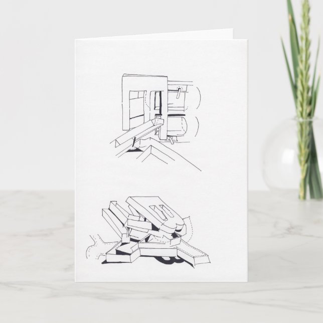 Byggnad Games med brev Teckning 8 Card Anteckningskort (Framsida)