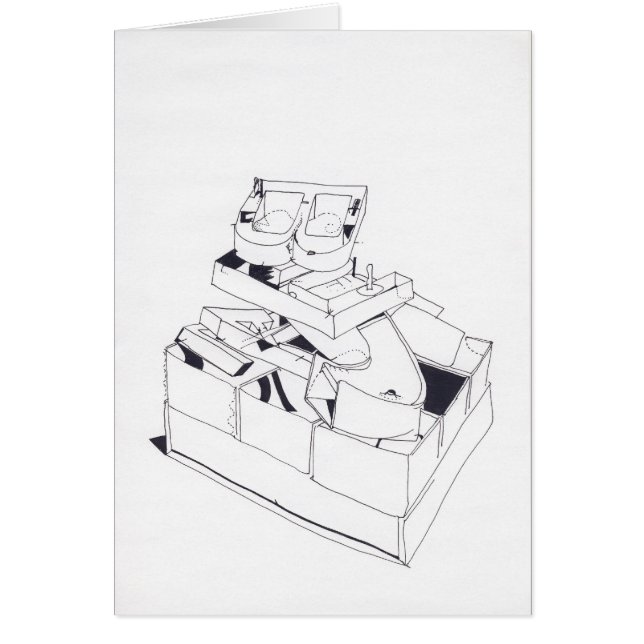 Byggnad Games Stacking Brev Teckning 17-kort Hälsningskort (Framsidan)