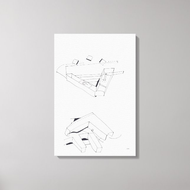 Byggnad Games VF Monogram Cube Teckning12 Canvas (Framsida)