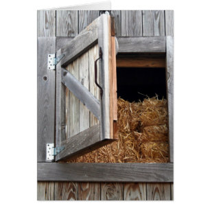 Byggnad Hayloft Door Open Hälsningskort