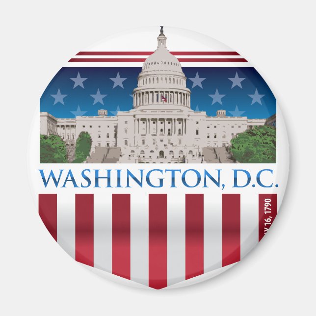 Byggnad huvudstad - Washington DC Magnet (Framsidan)