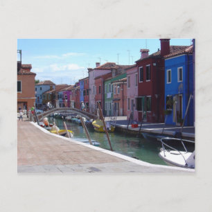 Byggnad i Burano, Venedig Vykort