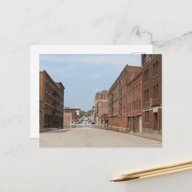 Byggnad i Burlington, Iowa Vykort (Fram/Back In Situ)