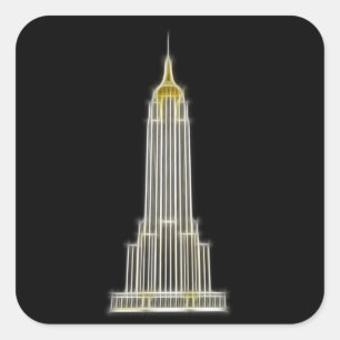 Byggnad i empire state i New York Fyrkantigt Klistermärke