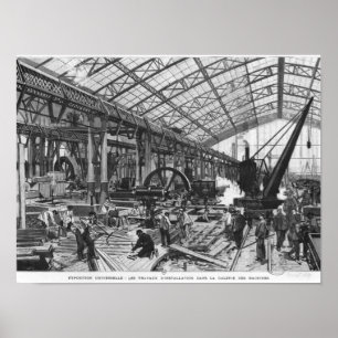 Byggnad i Galerie des Maskiner Poster