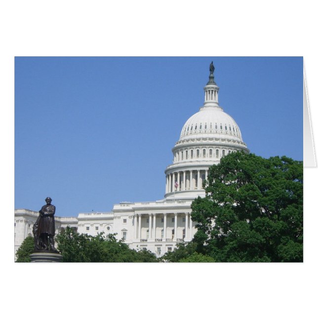 Byggnad i huvudstad i Washington DC Hälsningskort (Framsidan Horizontal)