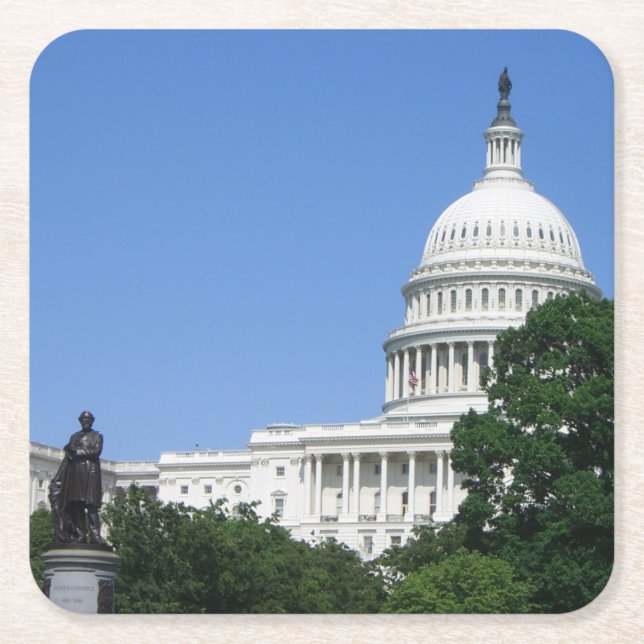 Byggnad i huvudstad i Washington DC Underlägg Papper Kvadrat (Framsidan)