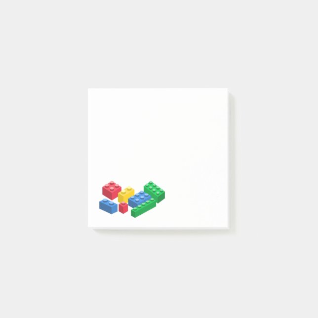 byggnad i Leksak tegelstenar färgade barn Post-it Block (Framsida)