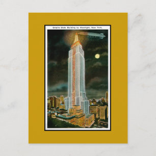 Byggnad i Moonlit Empire state Vykort