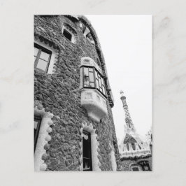 Byggnad i parken Güell i Barcelona Helg Vykort