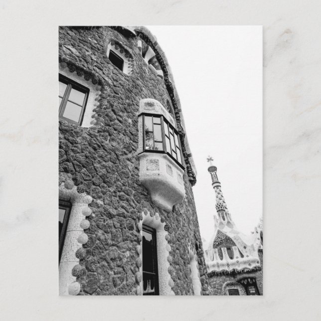 Byggnad i parken Güell i Barcelona Helg Vykort (Framsida)