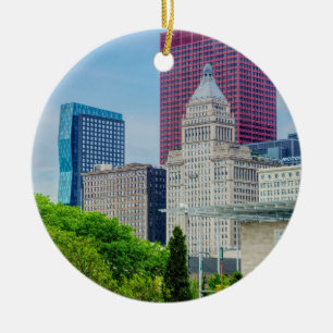 Byggnad in Chicago Julgransprydnad Keramik