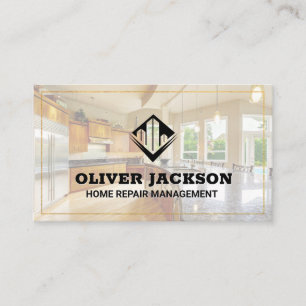 Byggnad Logotyp Modern Kitchen Real Gods Visitkort