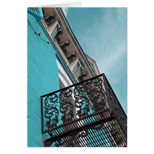 Byggnad och Balkony Hälsningskort (Framsidan)