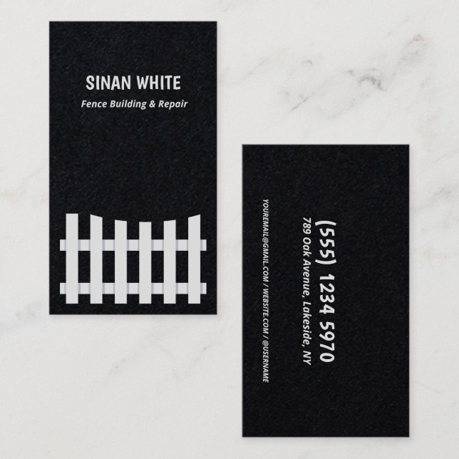 Byggnad och reparation av stängsel visitkort (Fram/baksida)