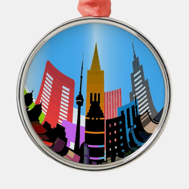 BYGGNAD OCH SKYSCRAPER JULGRANSPRYDNAD METALL (Framsidan)