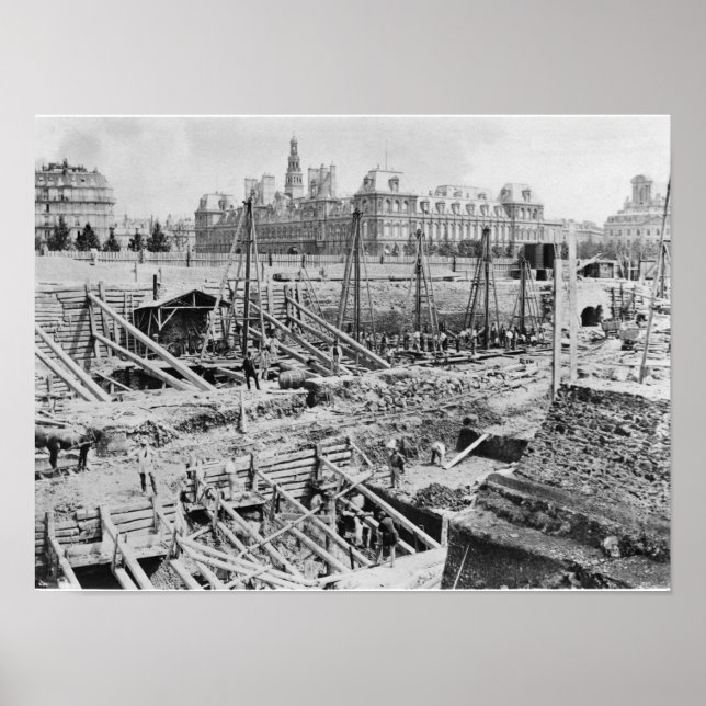 Byggnad of the Hotel-Dieu, Paris, c.1866 Poster (Framsidan)