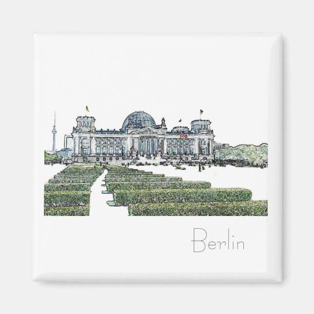 Byggnad Reichstag  Architecture Magnet (Framsidan)