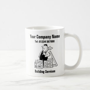 Byggnad Services Tecknad Mugg
