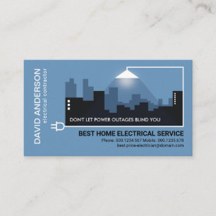 Byggnad Silhouette Home Power Outage Electrician Visitkort