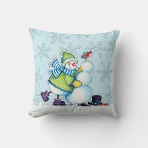 Byggnad Snögubbe - Pillow Kudde