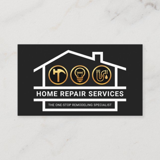 Byggnad Structure Handyman Verktyg Visitkort (Framsida)