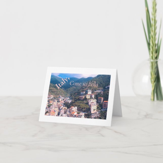 "Byggnad 'Tumbling Down' Italy Hillside' Kort (Framsida)