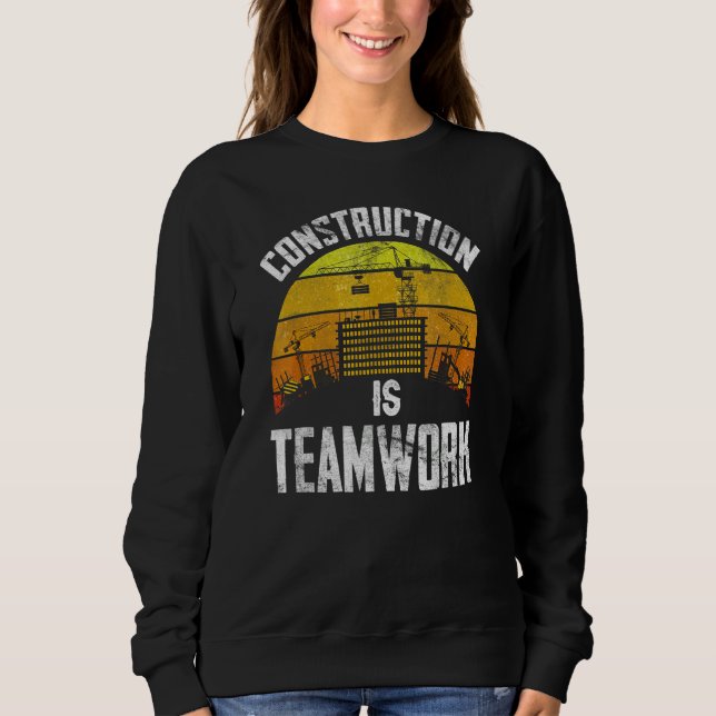 Byggnaden är arbetsplats för teamarbete t shirt (Framsida)