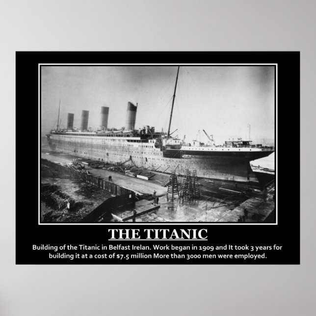 Byggnaden av Titanic 1909 Årgångsbild Poster (Framsidan)