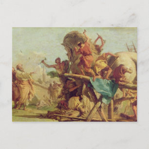 Byggnaden av trojanska hästen, 1760 vykort