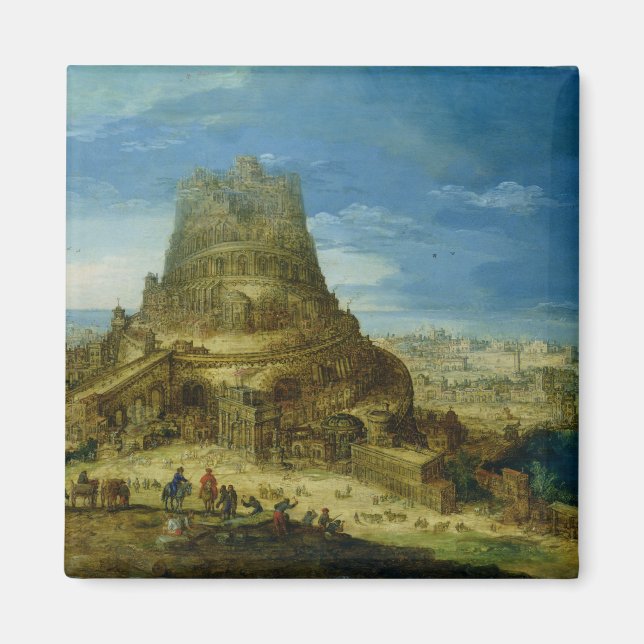 Byggnaden Torn i Babel Magnet (Framsidan)