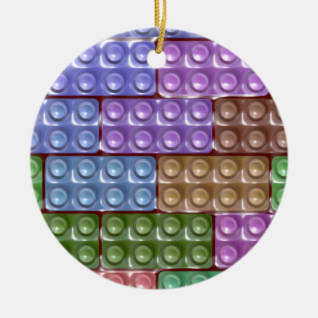 Byggnadens tegelstenar - Pastel Julgransprydnad Keramik (Framsidan)