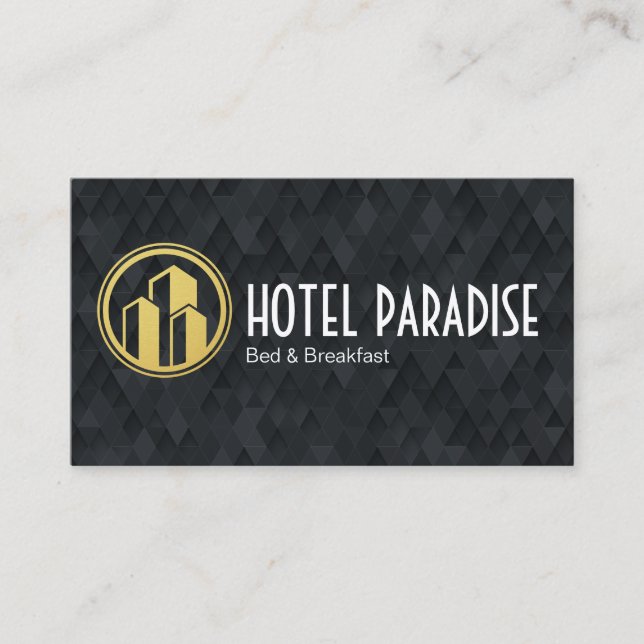 Byggnader Hotell Logotyp | Säng och frukost Visitkort (Framsida)