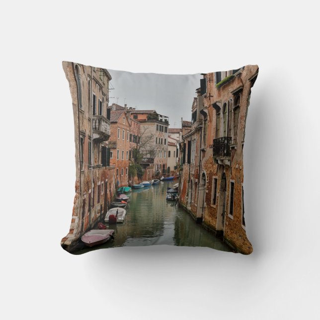 Byggnader längs kanaler i Venedig Kudde (Framsida)