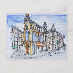 Byggnader på Rue Reaumur, Paris, Frankrike Vykort