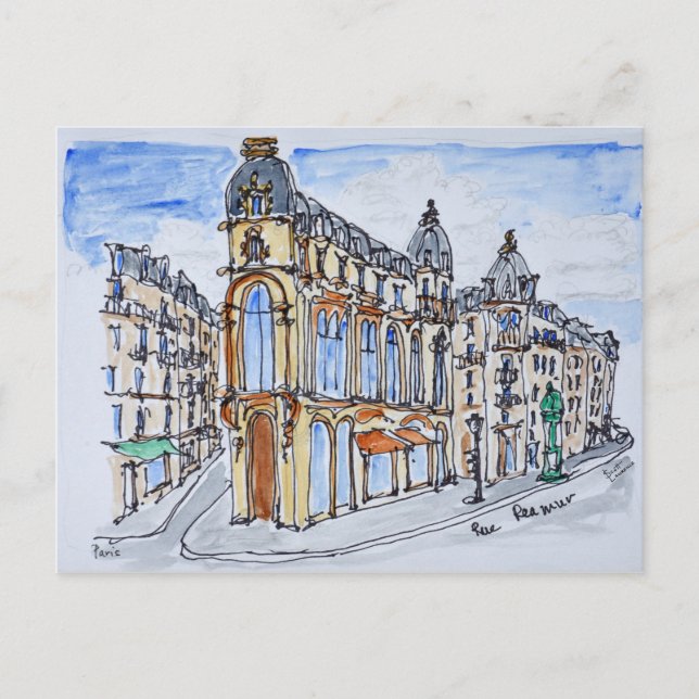 Byggnader på Rue Reaumur, Paris, Frankrike Vykort (Framsida)