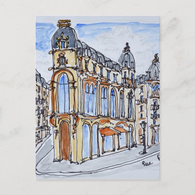 Byggnader på Rue Reaumur, Paris, Frankrike Vykort (Framsida)